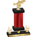 Premium Single Red Carbon Fiber Fourth Place Fishing Trophy