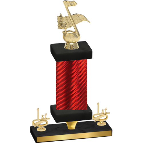 Premium Single Red Carbon Fiber First Place Music Trophy