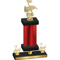 Premium Single Red Carbon Fiber Second Place Music Trophy
