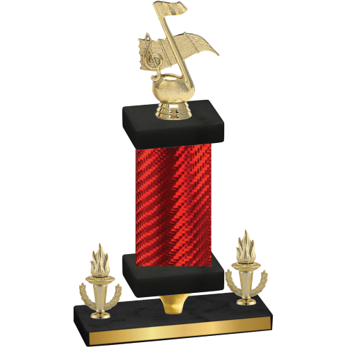 Premium Single Red Carbon Fiber Victory Music Trophy