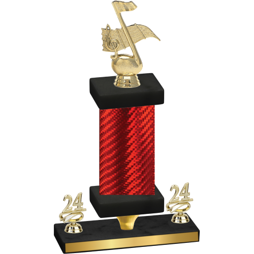 Premium Single Red Carbon Fiber Year Music Trophy