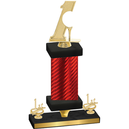 Premium Single Red Carbon Fiber First Place Golf Trophy