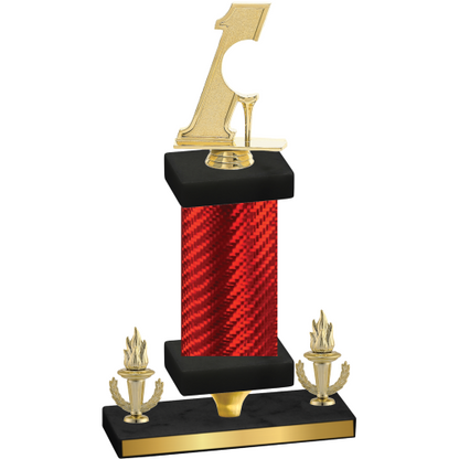 Premium Single Red Carbon Fiber Victory Golf Trophy