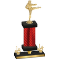 Premium Single Red Carbon Fiber First Place Karate Trophy