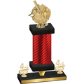 Premium Single Red Carbon Fiber Fourth Place Baseball Trophy