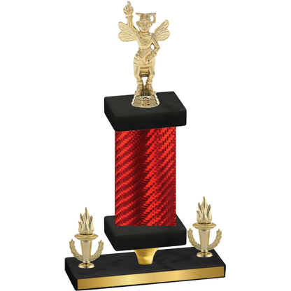 Premium Single Red Carbon Fiber Victory Academics Trophy