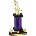 Premium Single Purple Carbon Fiber First Place Football Trophy