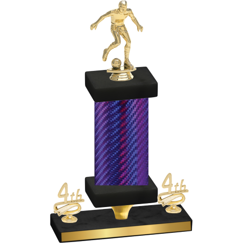 Premium Single Purple Carbon Fiber Fourth Place Soccer Trophy