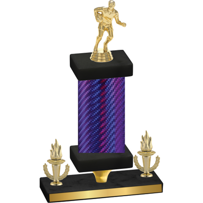 Premium Single Purple Carbon Fiber Victory Rugby Trophy