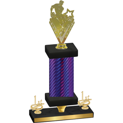 Premium Single Purple Carbon Fiber First Place Rugby Trophy