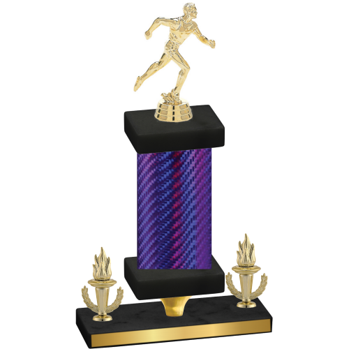 Premium Single Purple Carbon Fiber Victory Running Trophy