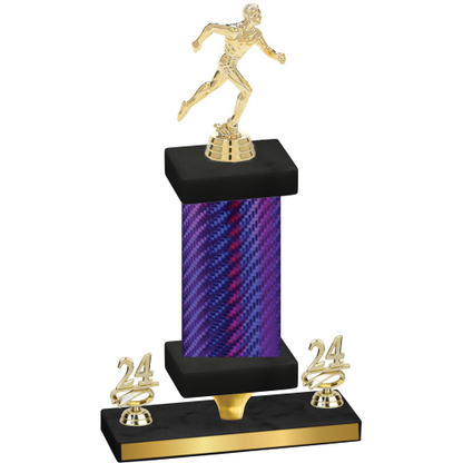 Premium Single Purple Carbon Fiber Year Running Trophy