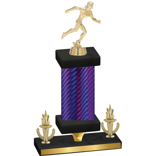 Premium Single Purple Carbon Fiber Victory Running Trophy