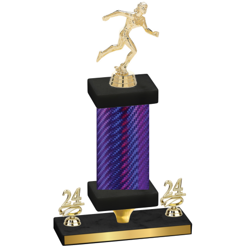 Premium Single Purple Carbon Fiber Year Running Trophy