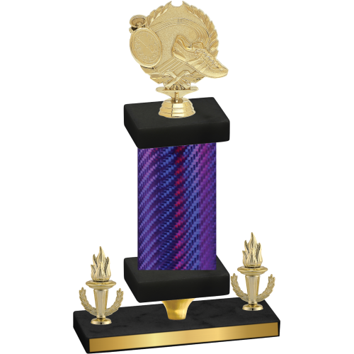 Premium Single Purple Carbon Fiber Victory Running Trophy