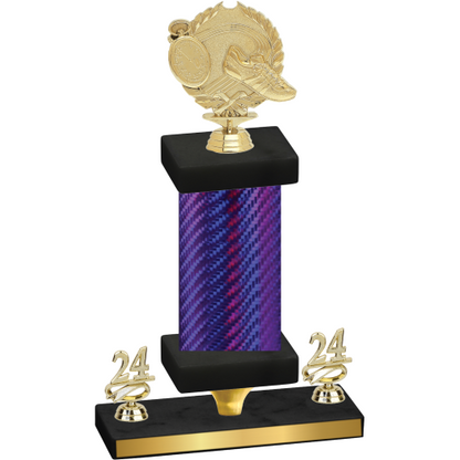 Premium Single Purple Carbon Fiber Year Running Trophy