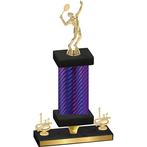 Premium Single Purple Carbon Fiber First Place Tennis Trophy