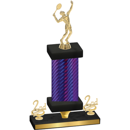 Premium Single Purple Carbon Fiber Second Place Tennis Trophy