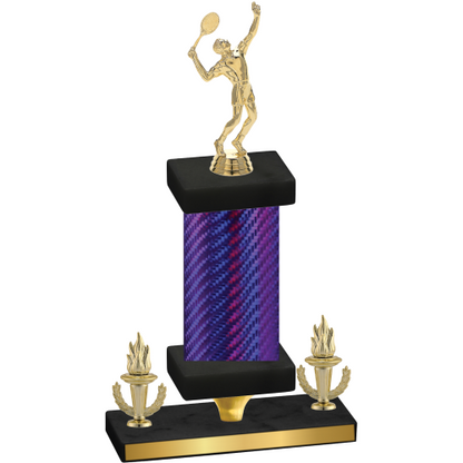 Premium Single Purple Carbon Fiber Victory Tennis Trophy