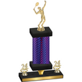 Premium Single Purple Carbon Fiber Year Tennis Trophy