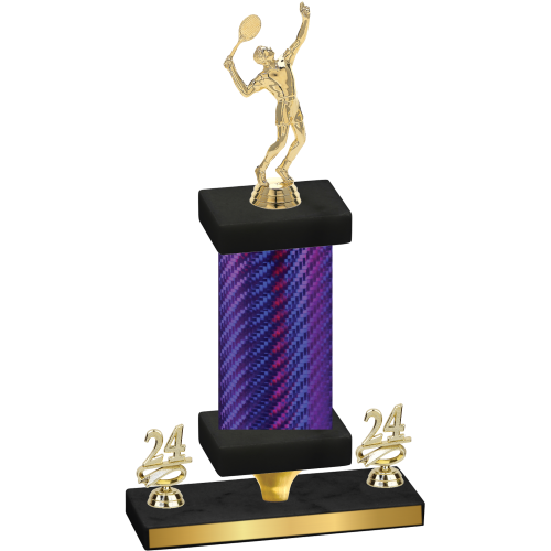 Premium Single Purple Carbon Fiber Year Tennis Trophy