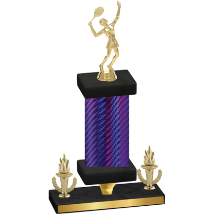 Premium Single Purple Carbon Fiber Victory Tennis Trophy