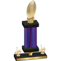 Premium Single Purple Carbon Fiber First Place Football Trophy