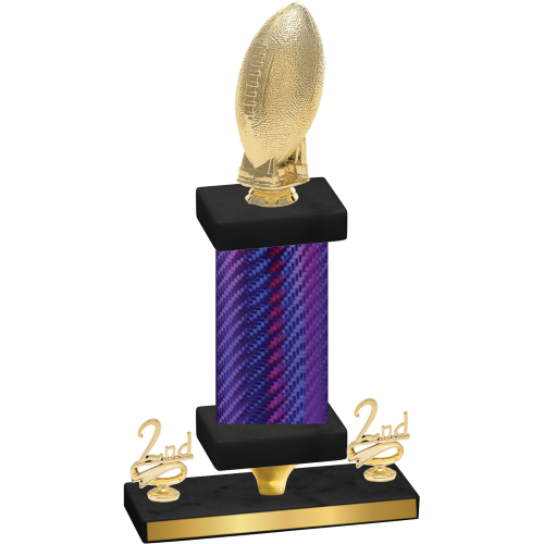 Premium Single Purple Carbon Fiber Second Place Football Trophy