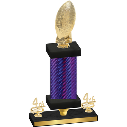 Premium Single Purple Carbon Fiber Fourth Place Football Trophy