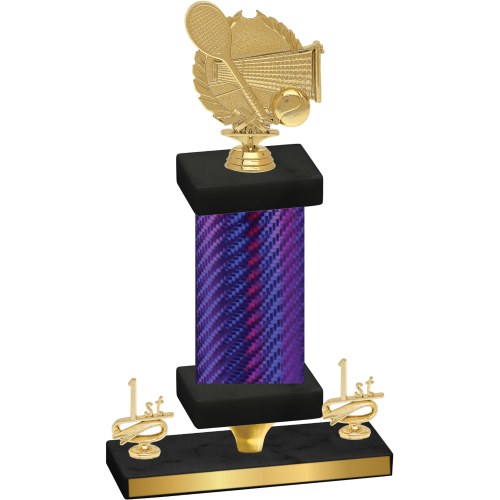 Premium Single Purple Carbon Fiber First Place Tennis Trophy