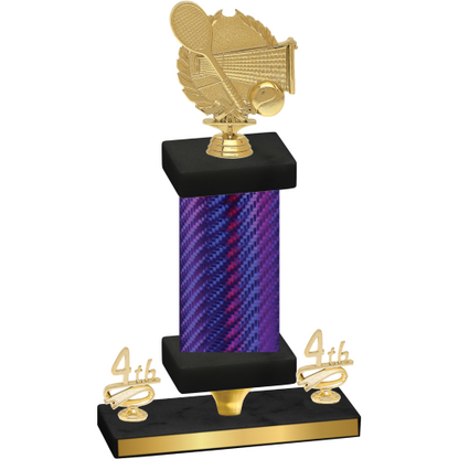 Premium Single Purple Carbon Fiber Fourth Place Tennis Trophy