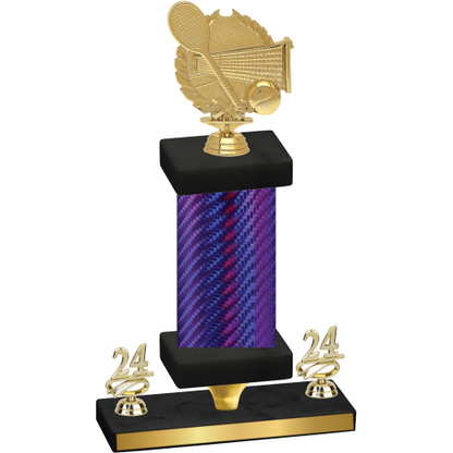 Premium Single Purple Carbon Fiber Year Tennis Trophy