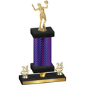Premium Single Purple Carbon Fiber Year Volleyball Trophy