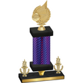 Premium Single Purple Carbon Fiber Victory Volleyball Trophy