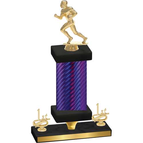 Premium Single Purple Carbon Fiber First Place Football Trophy