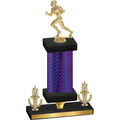 Premium Single Purple Carbon Fiber Victory Football Trophy