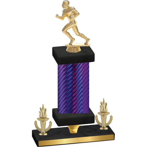 Premium Single Purple Carbon Fiber Victory Football Trophy