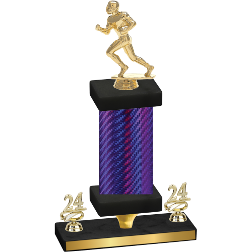 Premium Single Purple Carbon Fiber Year Football Trophy