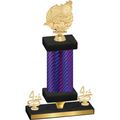 Premium Single Purple Carbon Fiber Fourth Place Swimming Trophy
