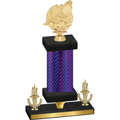 Premium Single Purple Carbon Fiber Victory Swimming Trophy