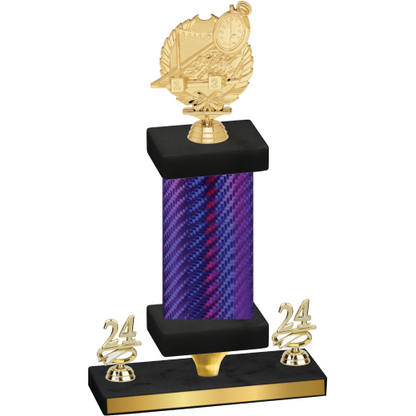 Premium Single Purple Carbon Fiber Year Swimming Trophy