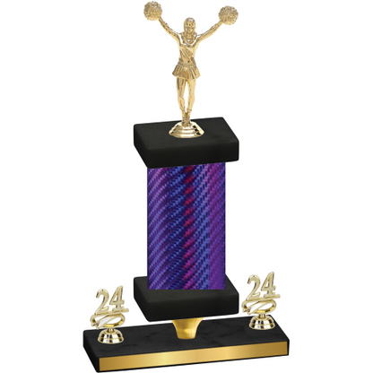 Premium Single Purple Carbon Fiber Year Cheerleading Trophy