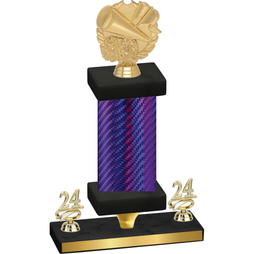 Premium Single Purple Carbon Fiber Year Cheerleading Trophy