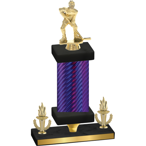 Premium Single Purple Carbon Fiber Victory Hockey Trophy