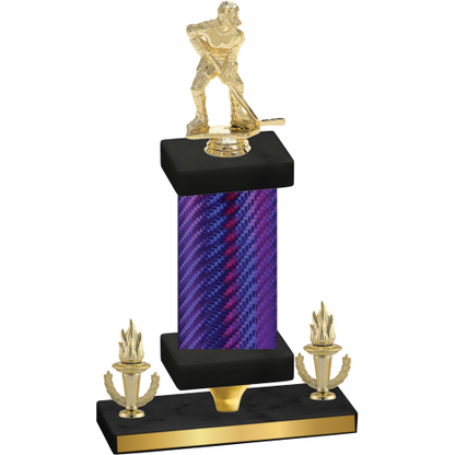 Premium Single Purple Carbon Fiber Victory Hockey Trophy