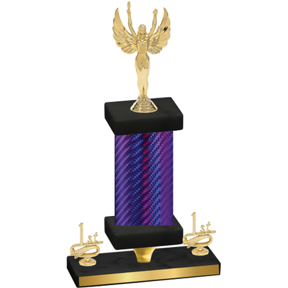 Premium Single Purple Carbon Fiber First Place Victory Trophy