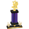 Premium Single Purple Carbon Fiber Third Place Pickleball Trophy