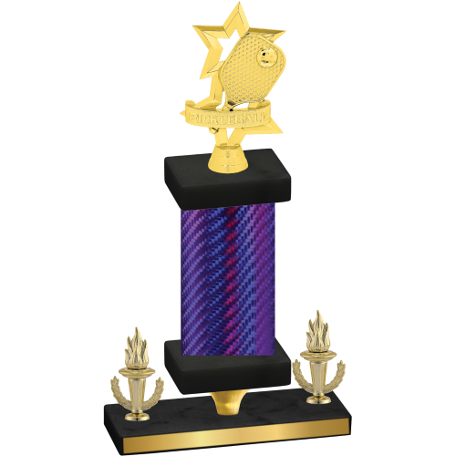 Premium Single Purple Carbon Fiber Victory Pickleball Trophy