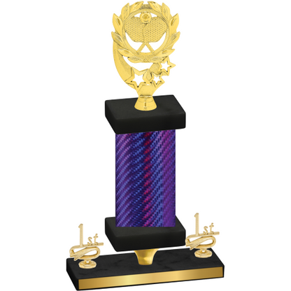 Premium Single Purple Carbon Fiber First Place Pickleball Trophy