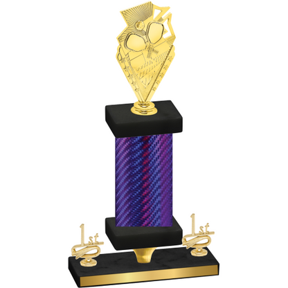 Premium Single Purple Carbon Fiber First Place Pickleball Trophy